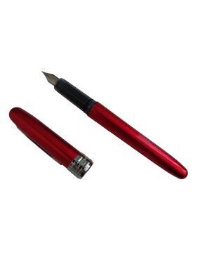 Platinum Plaisir Red Aluminum Fountain Pen 03 Fine Steel Nib Gently Used
